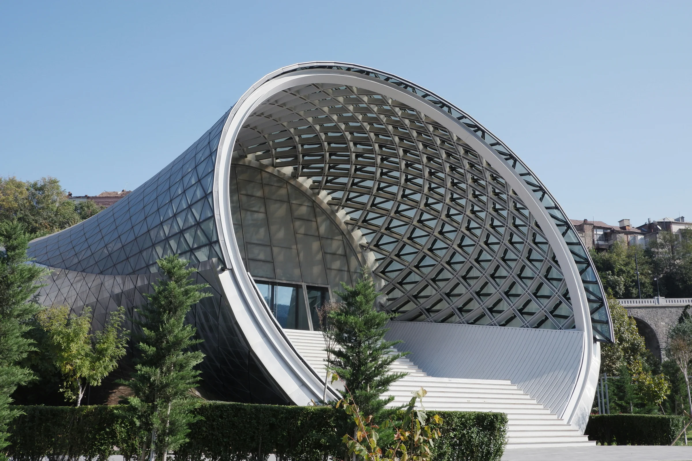 Modern architecture in Tbilisi reflecting the country's rapid healthcare modernization
