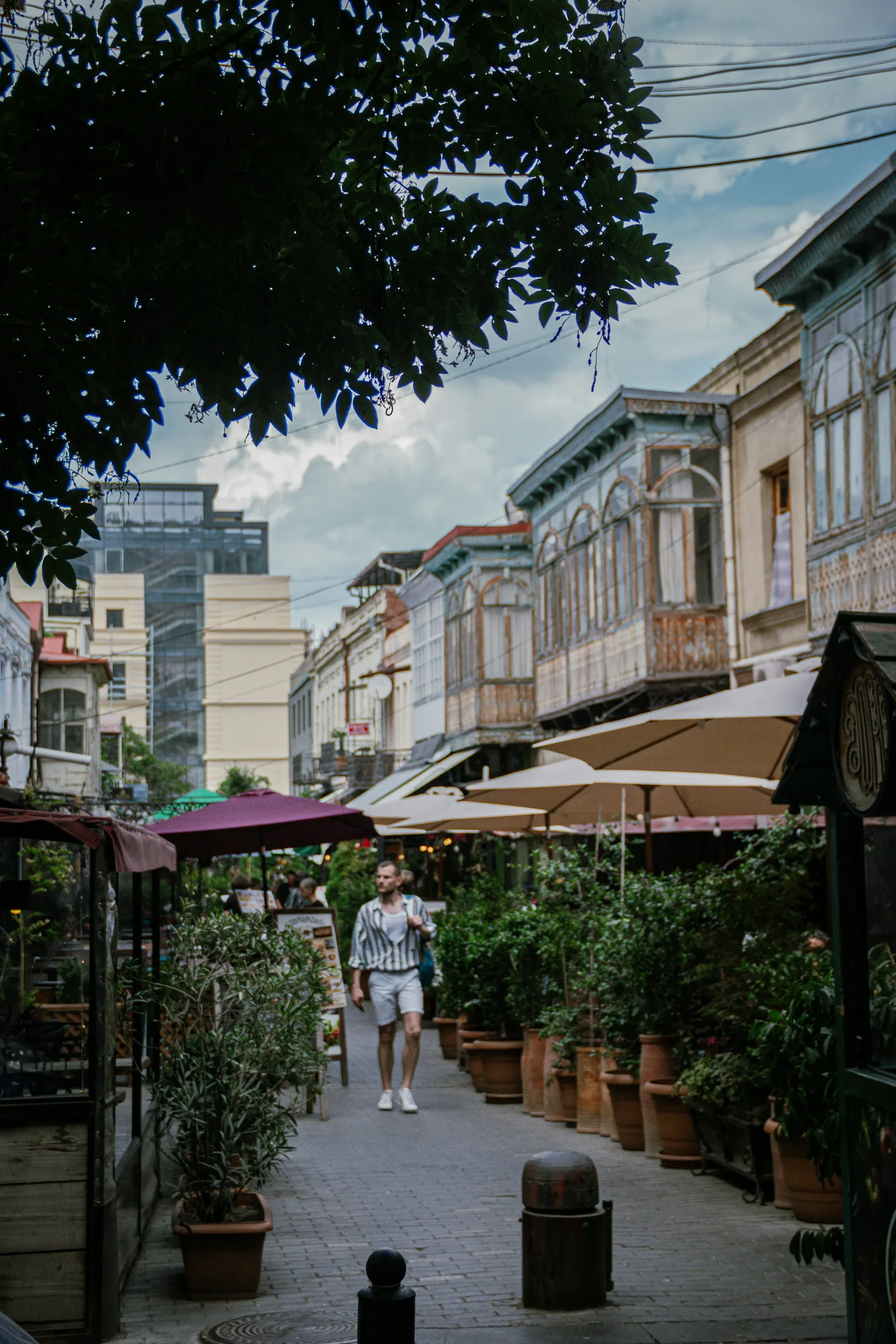 Colorful streets and traditional balconies in Tbilisi's old town
